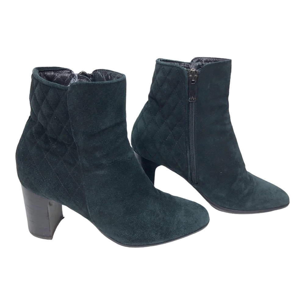 Black Aquatalia Quilted Leather Suede Booties Sz 7 - Picture 3 of 16